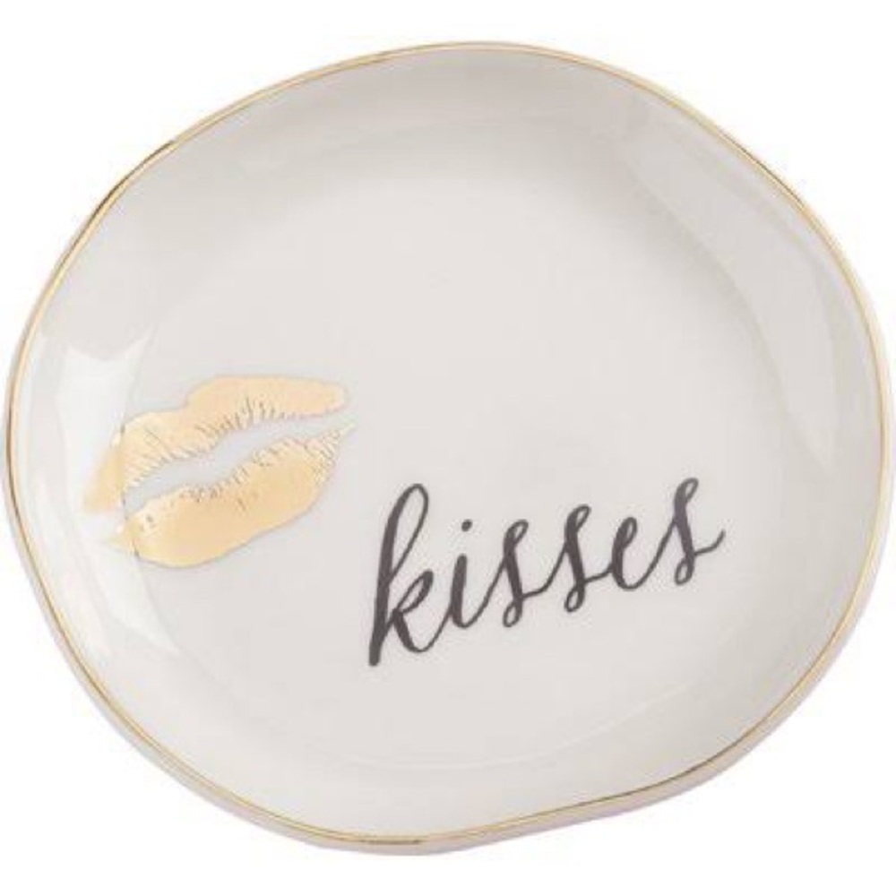 kate aspen kisses trinket dish